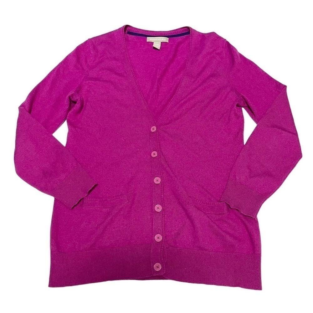 Banana Republic Fuchsia Long & Lean Button Up Wool Blend Cardigan US MP